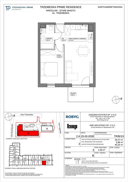 Nowe mieszkanie dwupokojowe Trzemeska Prime Residence Wrocław, Stare Miasto, Trzemeska  39m2 Foto 1