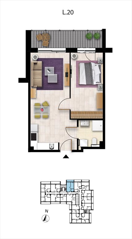 Nowe mieszkanie dwupokojowe Sunset Resort Grzybowo, Nadmorska 98 -106  45m2 Foto 1