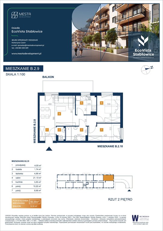 Nowe mieszkanie trzypokojowe Vista Eco  Wrocław, Fabryczna, Stabłowice, Łomnicka  57m2 Foto 1