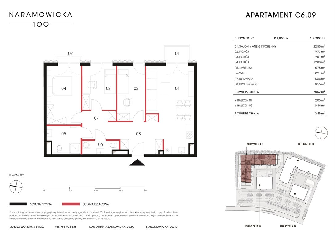 Nowe mieszkanie czteropokojowe  NARAMOWICKA 100 Poznań, Winogrady, Naramowicka 100  79m2 Foto 1