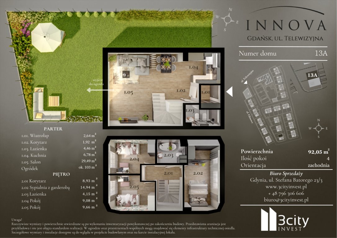 Nowe mieszkanie czteropokojowe  Innova Gdańsk, Matarnia, Telewizyjna 32  92m2 Foto 1