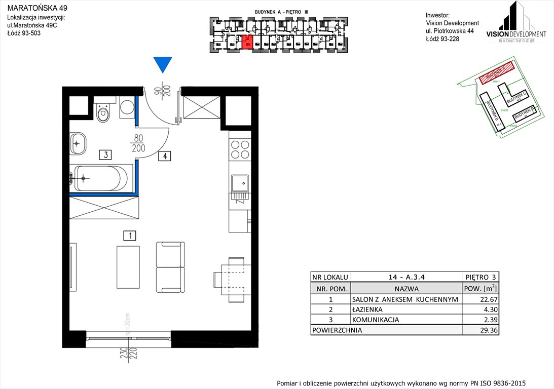 mieszkanie na sprzedaż 29m2 mieszkanie Łódź, Retkinia, Maratońska 49C