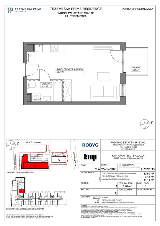 Nowa kawalerka Trzemeska Prime Residence Wrocław, Stare Miasto, Trzemeska  31m2 Foto 1