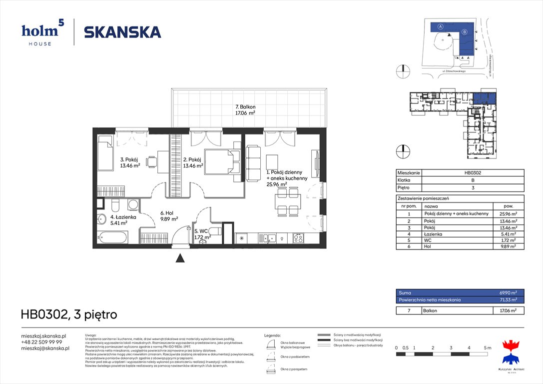 Nowe mieszkanie trzypokojowe Holm House  Warszawa, Mokotów, Domaniewska  70m2 Foto 1