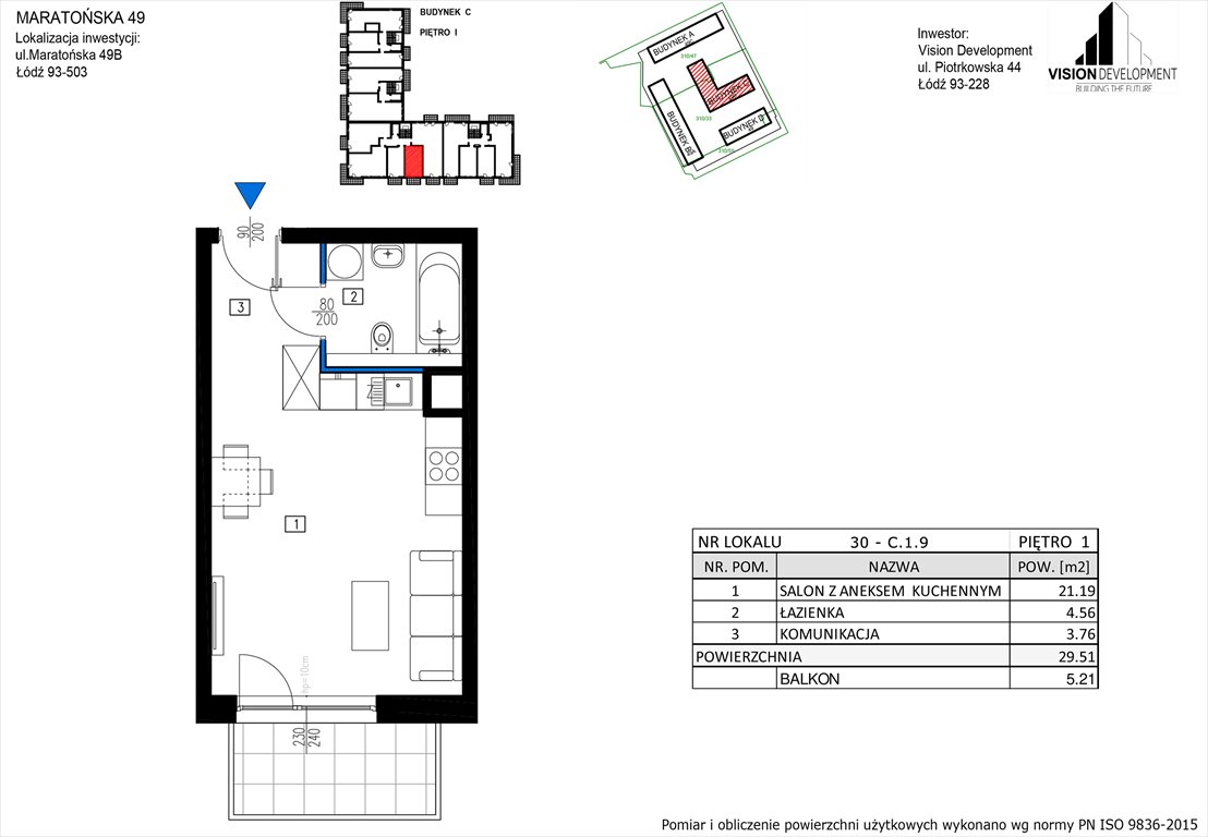 mieszkanie na sprzedaż 30m2 mieszkanie Łódź, Retkinia, Maratońska 49C