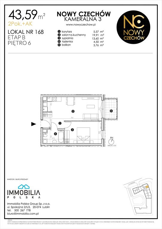 Nowe mieszkanie dwupokojowe NOWY CZECHÓW Lublin, CZECHÓW, Kameralna 3  44m2 Foto 1