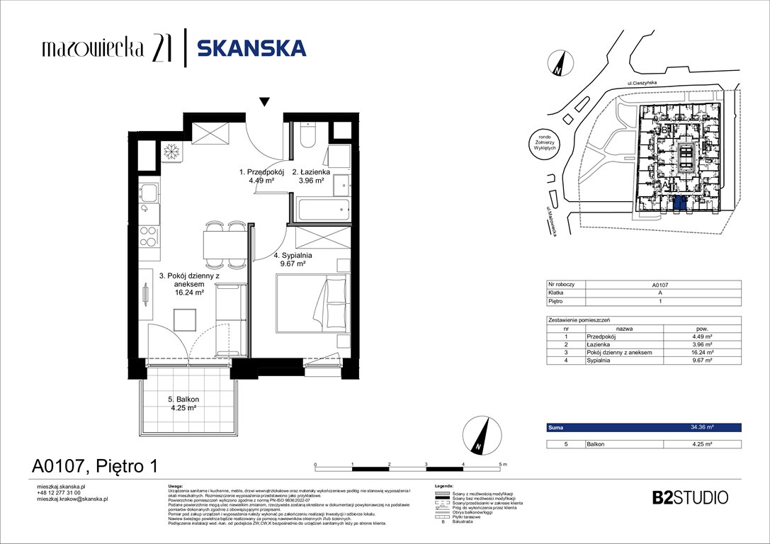 Nowe mieszkanie dwupokojowe Mazowiecka 21 Kraków, Krowodrza, ul. Mazowiecka 21  34m2 Foto 1
