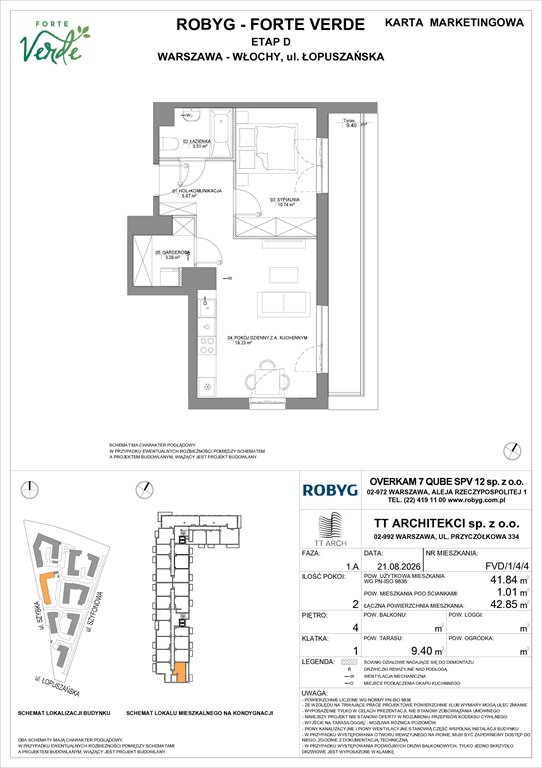 Nowe mieszkanie dwupokojowe Forte Verde Warszawa, Włochy, Łopuszańska 28  42m2 Foto 1