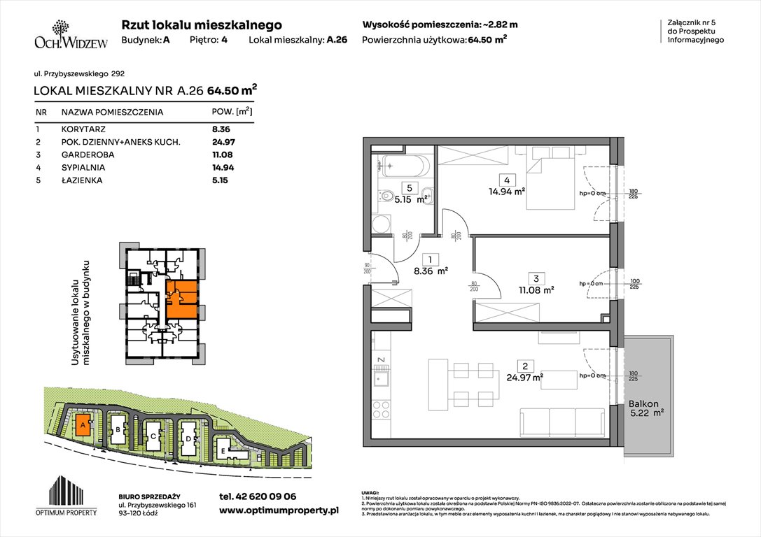 Nowe mieszkanie dwupokojowe OchWidzew Łódź, Widzew, Przybyszewskiego 292-300  65m2 Foto 1