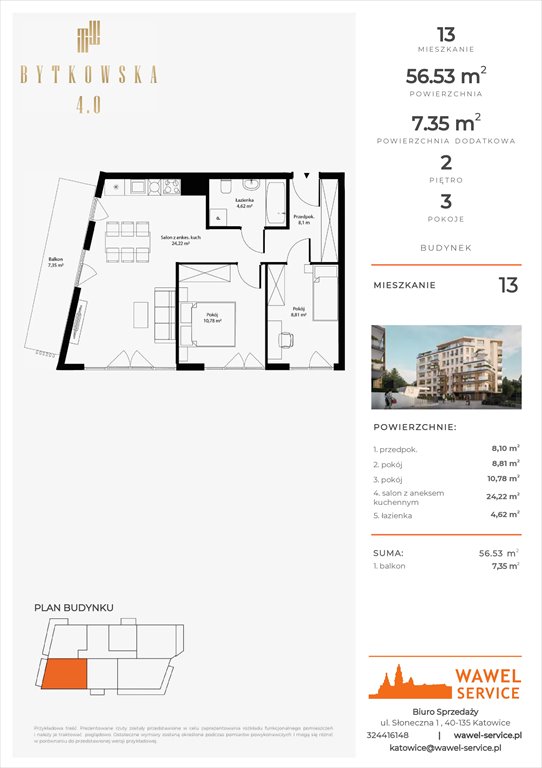 Nowe mieszkanie trzypokojowe Bytkowska 4.0 Katowice, Bytkowska  57m2 Foto 1