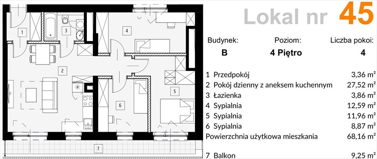 Nowe mieszkanie czteropokojowe  OSTRAWSKA 1 Katowice, Ligota, Ostrawska  68m2 Foto 1