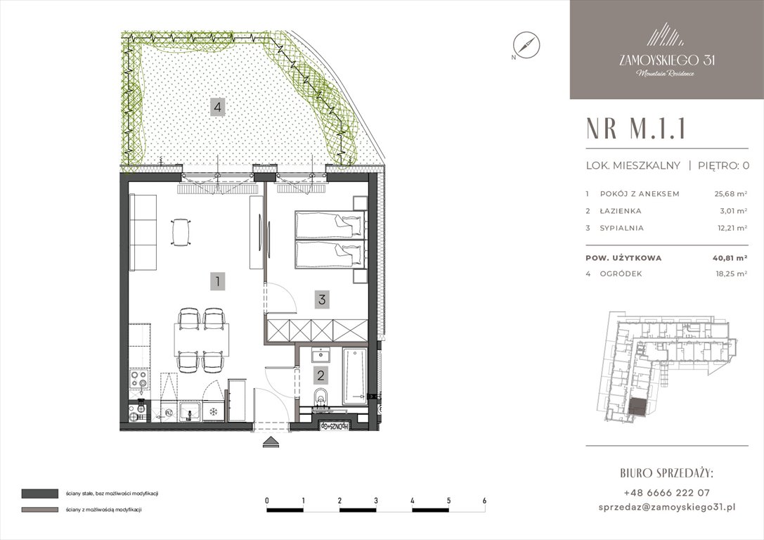 Nowe mieszkanie dwupokojowe Zamoyskiego 31 Zakopanego, Zamoyskiego 31  41m2 Foto 1