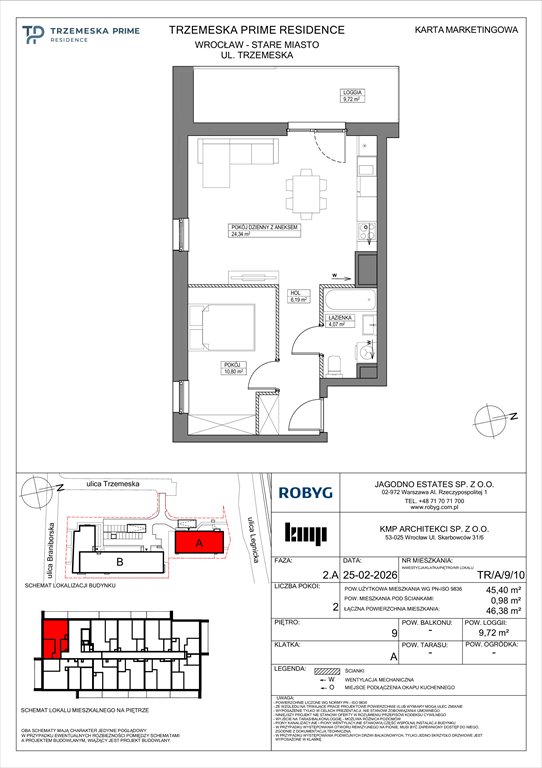 Nowe mieszkanie dwupokojowe Trzemeska Prime Residence Wrocław, Stare Miasto, Trzemeska  45m2 Foto 1