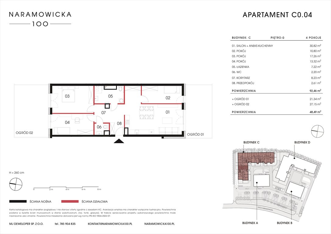 Nowe mieszkanie czteropokojowe  NARAMOWICKA 100 Poznań, Winogrady, Naramowicka 100  92m2 Foto 1