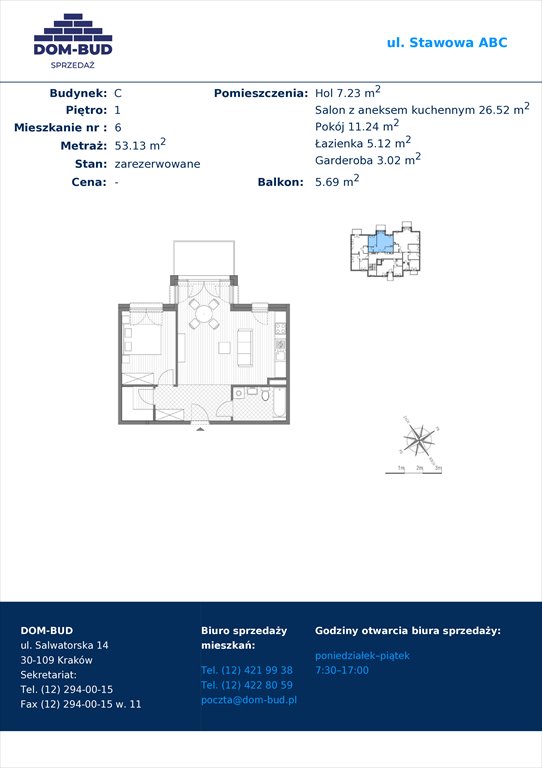 Nowe mieszkanie dwupokojowe Stawowa Kraków, Bronowice Wielkie, Stawowa  53m2 Foto 1