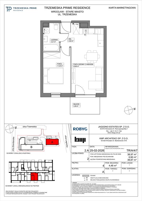 Nowe mieszkanie dwupokojowe Trzemeska Prime Residence Wrocław, Stare Miasto, Trzemeska  39m2 Foto 1