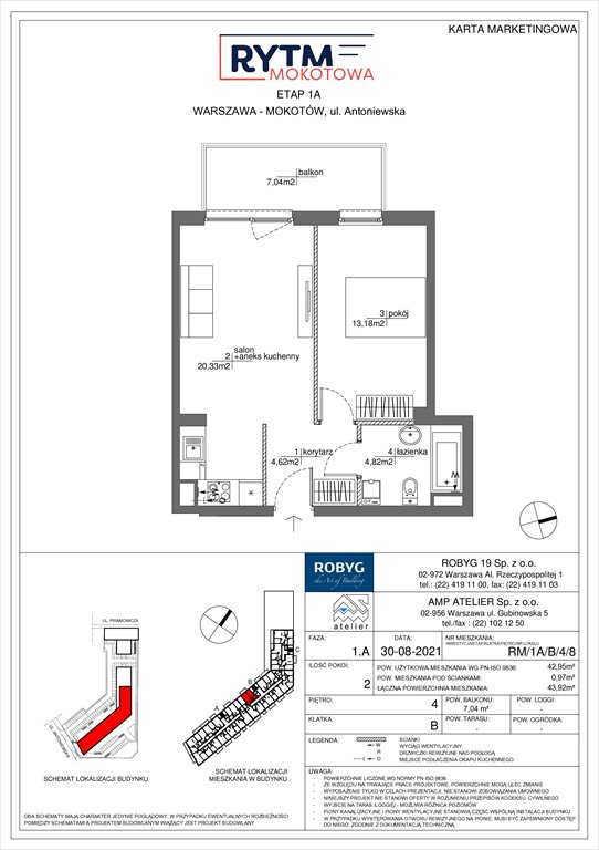 Nowe mieszkanie dwupokojowe Rytm Mokotowa Warszawa, Mokotów, Antoniewska 3B  43m2 Foto 1