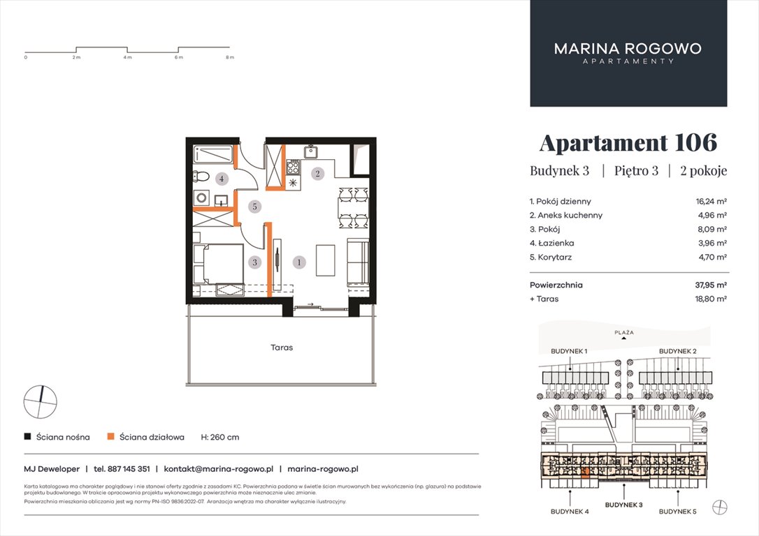 Nowe mieszkanie dwupokojowe APARTAMENTY MARINA ROGOWO Rogowo, Rogowo 65  38m2 Foto 1