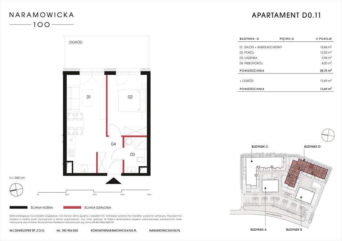 Nowe mieszkanie dwupokojowe NARAMOWICKA 100 Poznań, Winogrady, Naramowicka 100  39m2 Foto 1