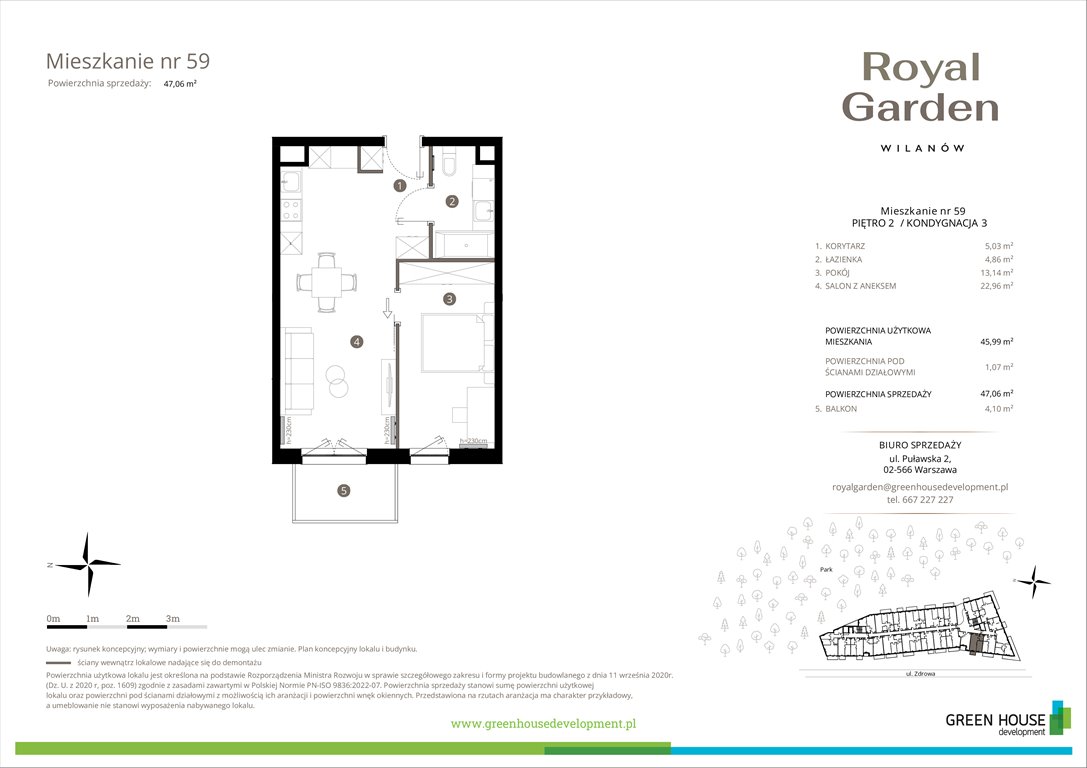 Nowe mieszkanie dwupokojowe Royal Garden Wilanów Warszawa, Wilanów, Zdrowa 2  46m2 Foto 1