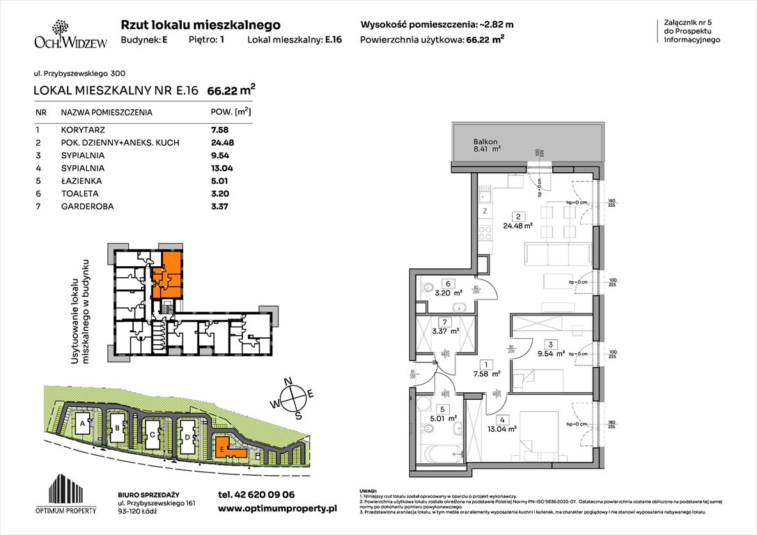 Nowe mieszkanie trzypokojowe OchWidzew Łódź, Widzew, Przybyszewskiego 292-300  66m2 Foto 1