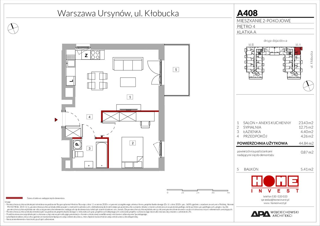 Nowe mieszkanie dwupokojowe Enklawa Ursynów Warszawa, Ursynów, ul. Kłobucka 23A  45m2 Foto 1