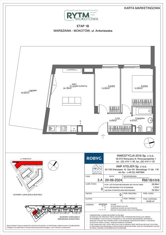 Nowe mieszkanie trzypokojowe Rytm Mokotowa Warszawa, Mokotów, Antoniewska  58m2 Foto 1