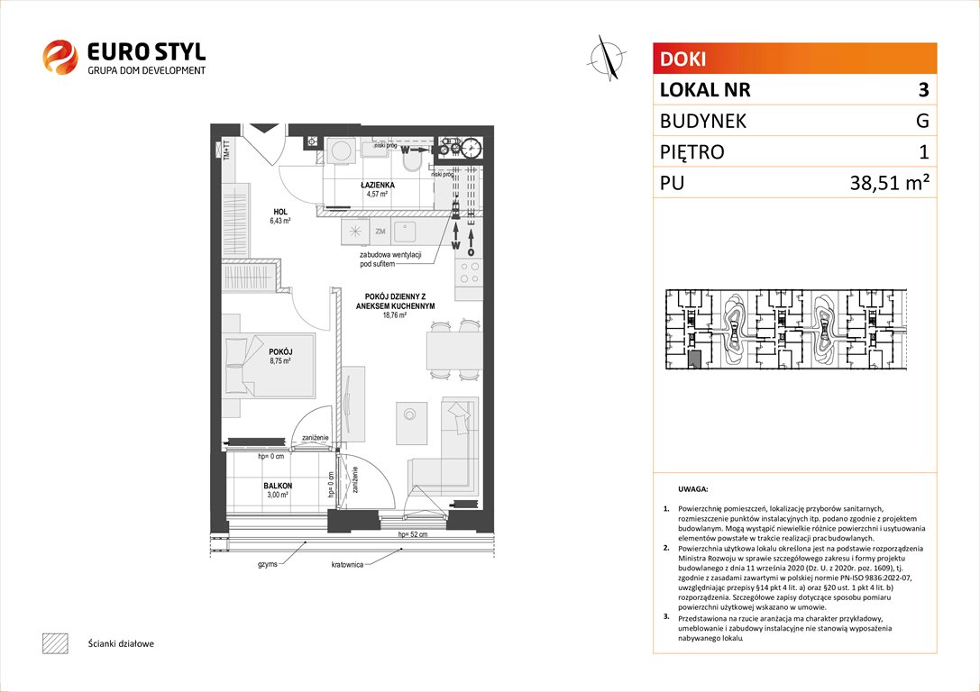 Nowe mieszkanie dwupokojowe DOKI LIVING Gdańsk, Śródmieście, ks. Jerzego Popiełuszki/Rybaki Górne  39m2 Foto 1