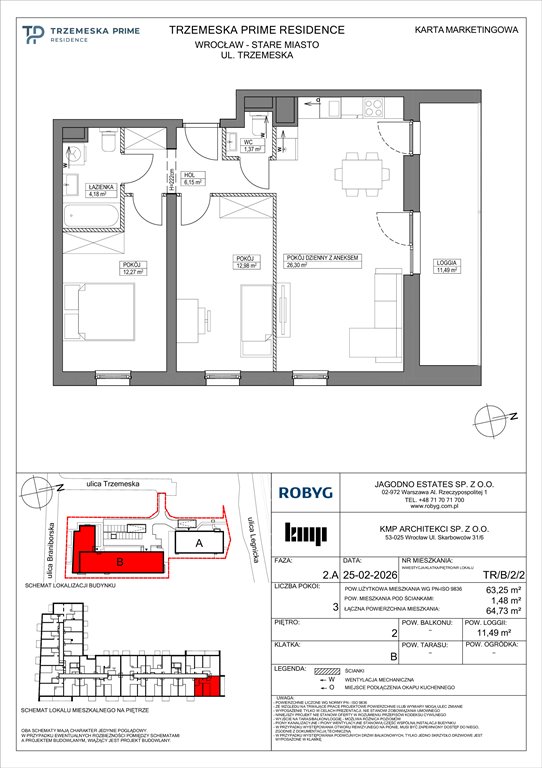 Nowe mieszkanie trzypokojowe Trzemeska Prime Residence Wrocław, Stare Miasto, Trzemeska  63m2 Foto 1