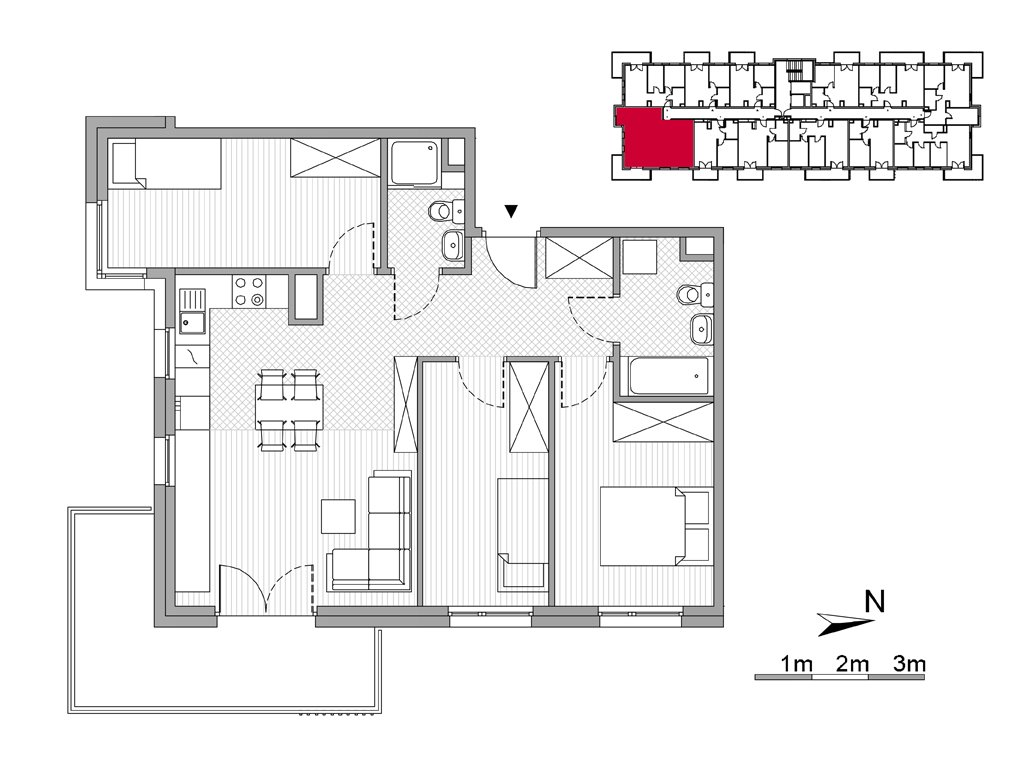 Nowe mieszkanie czteropokojowe  ul. Powstańców/os. Piastów bud F Kraków, Mistrzejowice, Os. Piastów 77  69m2 Foto 1