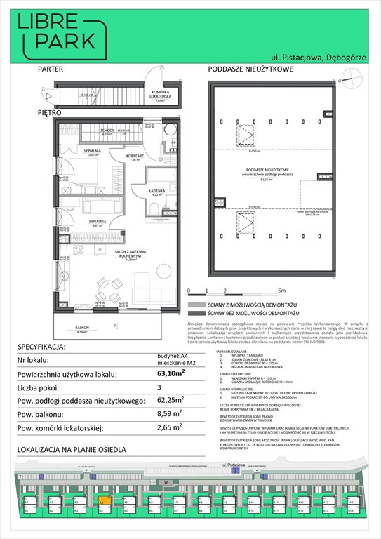 Nowe mieszkanie trzypokojowe Osiedle Libre Park Dębogórze, Pistacjowa 5  63m2 Foto 1