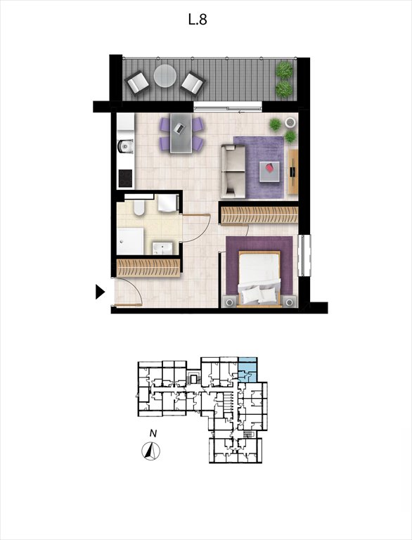 Nowe mieszkanie dwupokojowe Sunset Resort Grzybowo, Nadmorska 98 -106  38m2 Foto 1