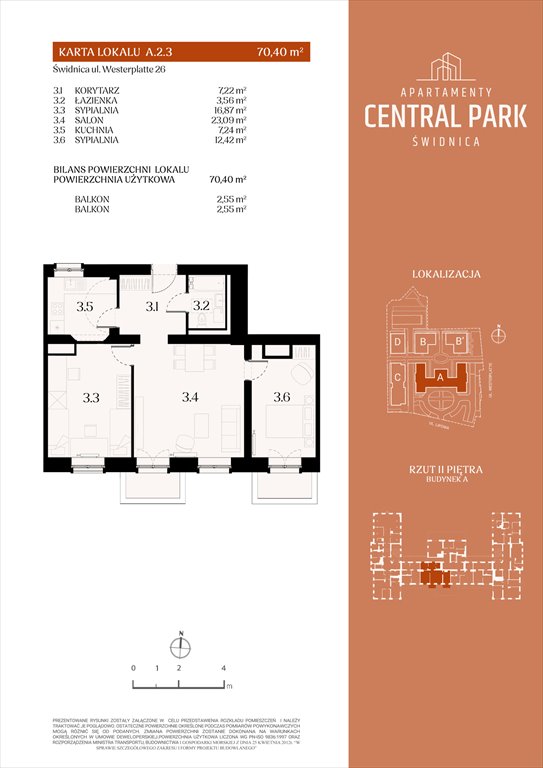 Nowe mieszkanie trzypokojowe Apartamenty Central Park Świdnica Świdnica, Lipowa 14  70m2 Foto 1