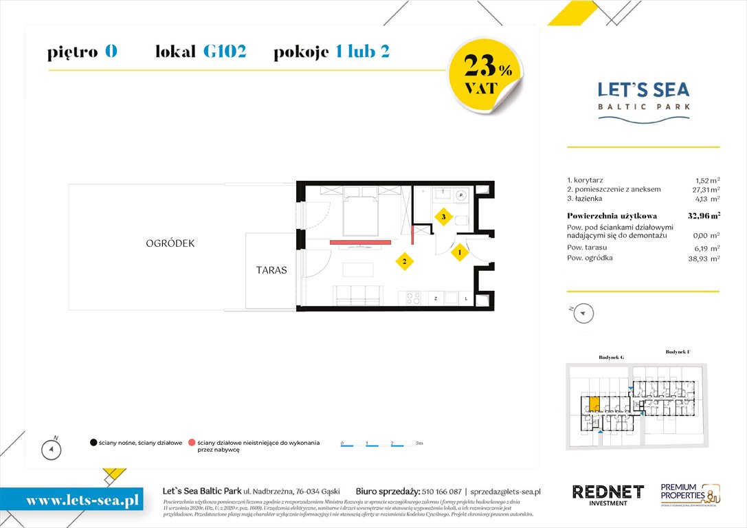 Nowy lokal użytkowy Let's sea Baltic Park Gąski, Nadbrzeżna 52  33m2 Foto 1