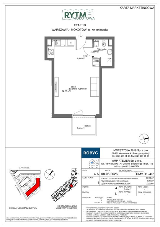 Nowa kawalerka Rytm Mokotowa Warszawa, Mokotów, Antoniewska 3B  32m2 Foto 1
