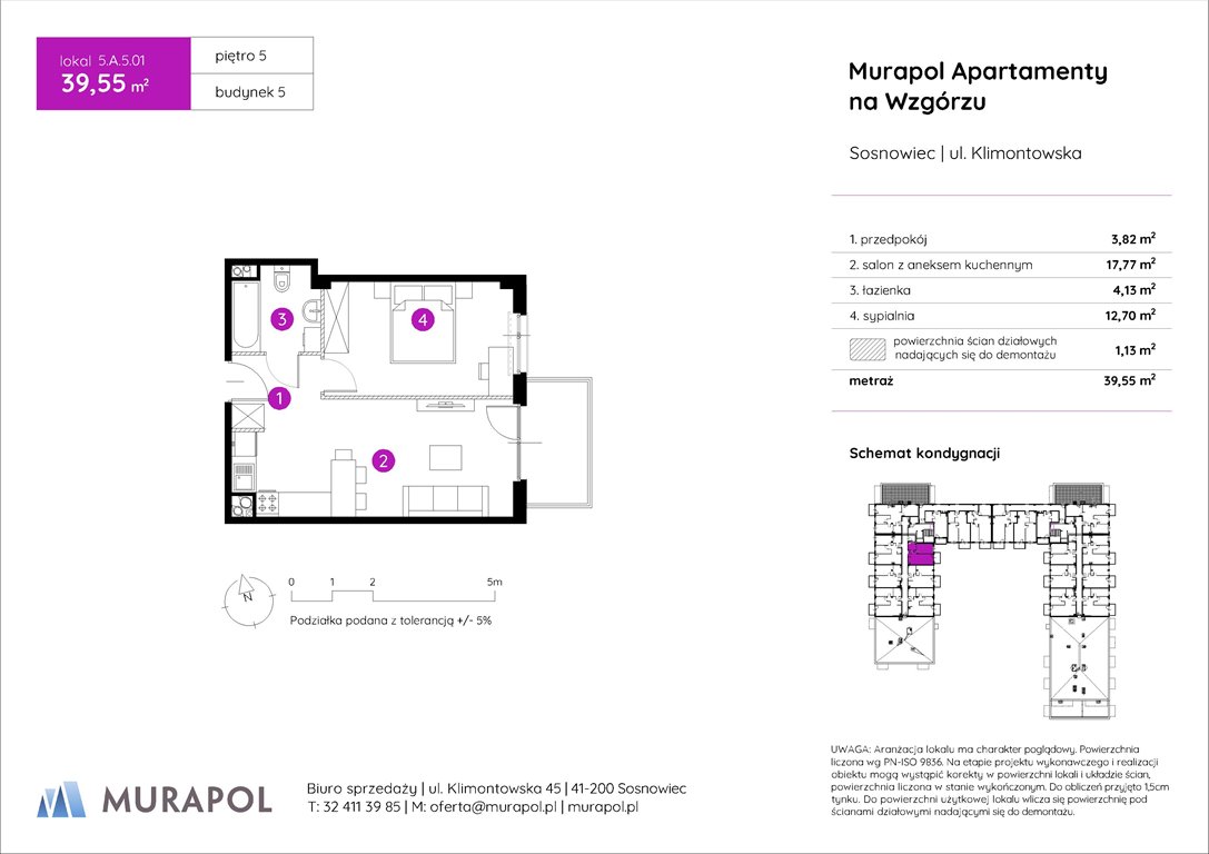 Nowe mieszkanie dwupokojowe Murapol Apartamenty na Wzgórzu Sosnowiec, ul. Klimontowska  40m2 Foto 1