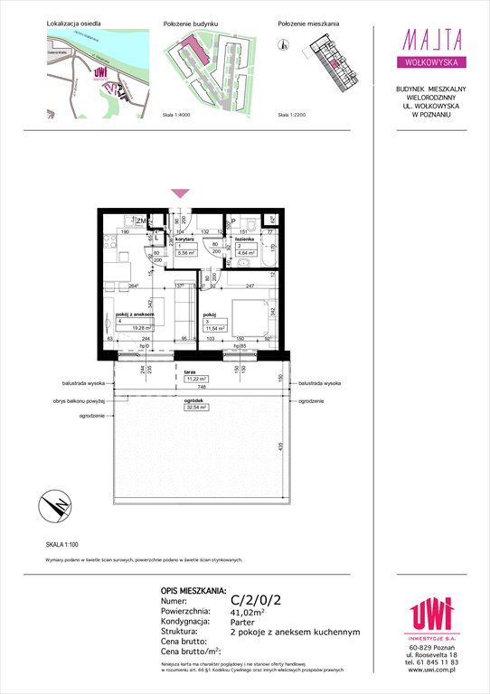 Nowe mieszkanie dwupokojowe MALTA Wołkowyska etap 3 Poznań, Rataje, ul. Klemensa Mikuły 1 i 3  41m2 Foto 1