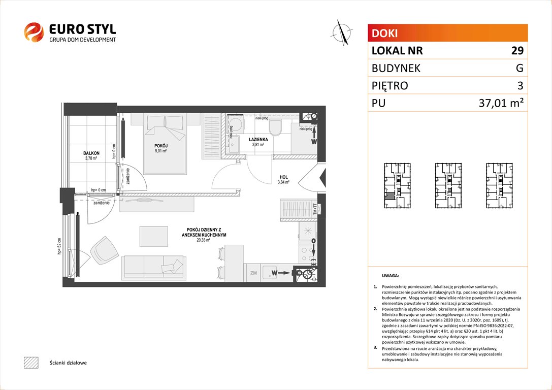 Nowe mieszkanie dwupokojowe DOKI LIVING Gdańsk, Śródmieście, ks. Jerzego Popiełuszki/Rybaki Górne  37m2 Foto 1