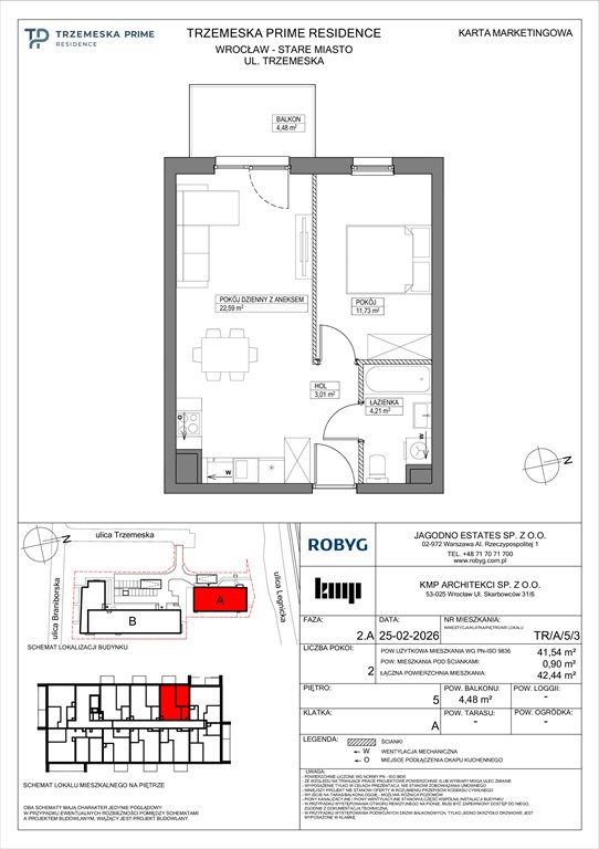 Nowe mieszkanie dwupokojowe Trzemeska Prime Residence Wrocław, Stare Miasto, Trzemeska  42m2 Foto 1