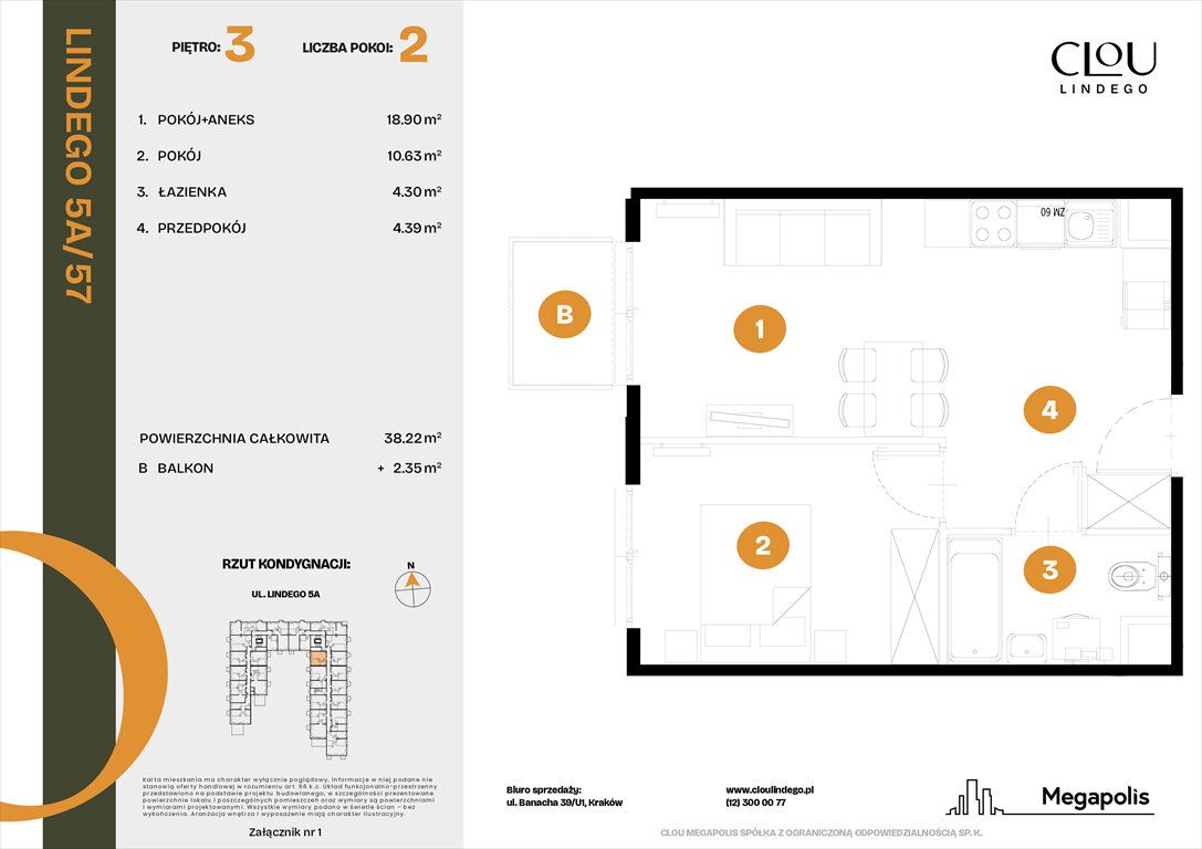 Nowe mieszkanie dwupokojowe Clou Lindego Kraków, Lindego 5a  38m2 Foto 1