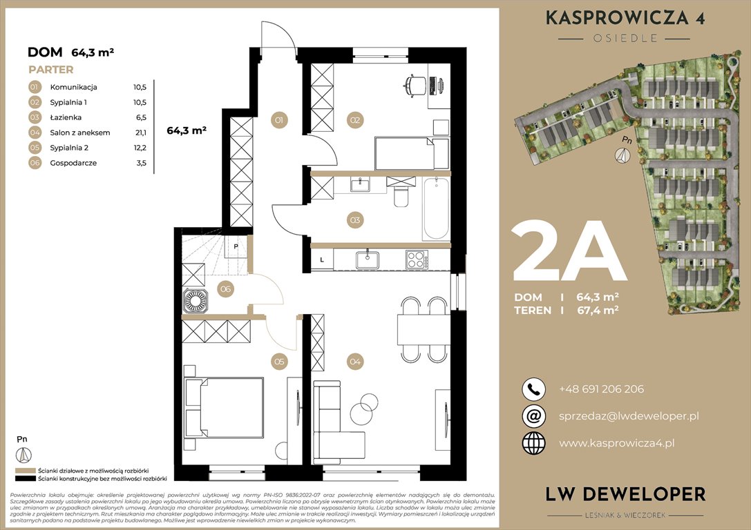 Nowe mieszkanie trzypokojowe Osiedle Kasprowicza 4 Łódź, Jana Kasprowicza 4  64m2 Foto 1