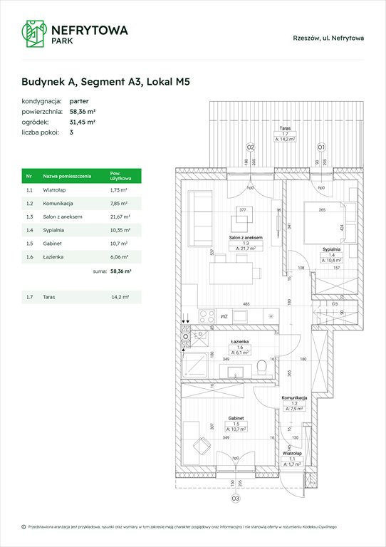 Nowe mieszkanie trzypokojowe Nefrytowa Park		 Rzeszów, Załęże, Nefrytowa Park, Nefrytowa  58m2 Foto 1