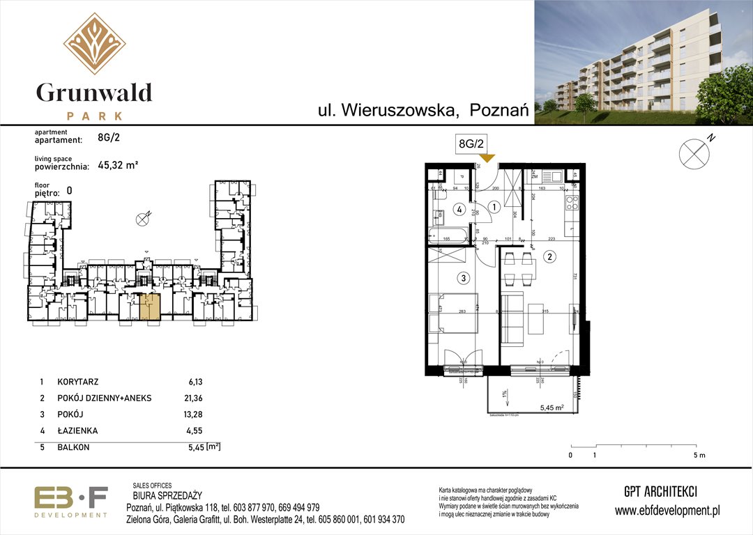 Nowe mieszkanie dwupokojowe Grunwald Park - ul. Wieruszowska 8 Poznań, Grunwald, Wieruszowska 8  45m2 Foto 1
