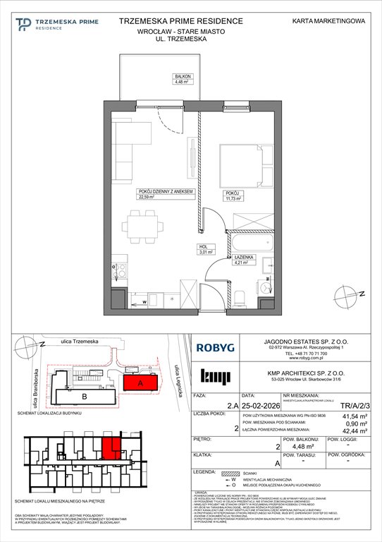 Nowe mieszkanie dwupokojowe Trzemeska Prime Residence Wrocław, Stare Miasto, Trzemeska  42m2 Foto 1