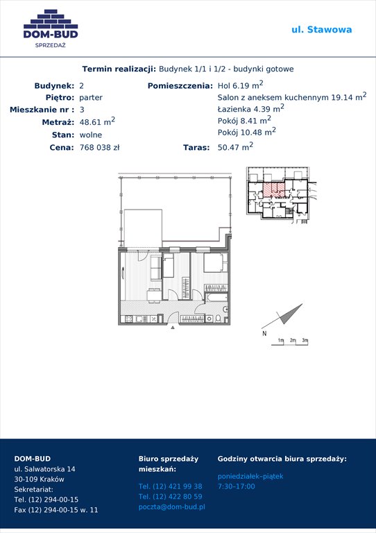 Nowe mieszkanie trzypokojowe Stawowa Kraków, Bronowice Wielkie, Stawowa  49m2 Foto 1