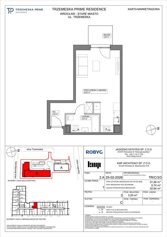 Nowa kawalerka Trzemeska Prime Residence Wrocław, Stare Miasto, Trzemeska  32m2 Foto 1