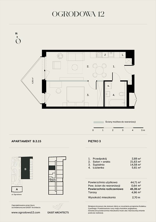 Nowe mieszkanie Apartamentowiec Ogrodowa 12 Poznań, Ogrodowa 12  45m2 Foto 1