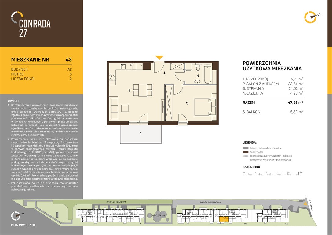 Nowe mieszkanie dwupokojowe CONRADA 27 Kraków, Prądnik Biały, Conrada 27  48m2 Foto 1