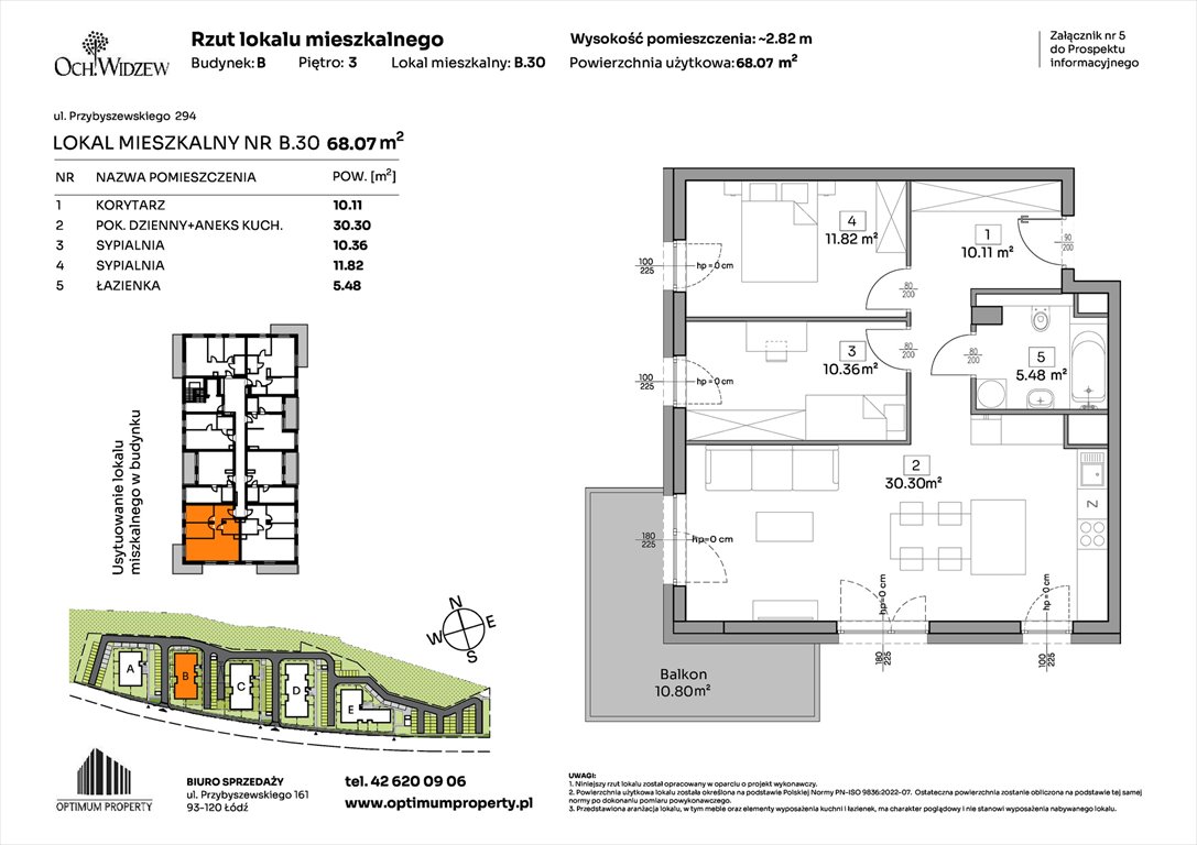 Nowe mieszkanie trzypokojowe OchWidzew Łódź, Widzew, Przybyszewskiego 292-300  68m2 Foto 1