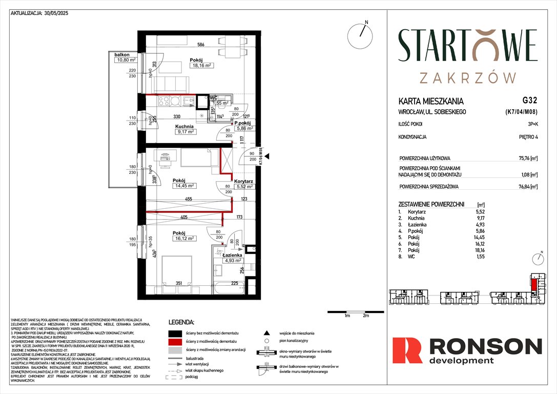Nowe mieszkanie trzypokojowe Osiedle Startowe Wrocław, Psie Pole, Zatorska, róg Sobieskiego  79m2 Foto 1